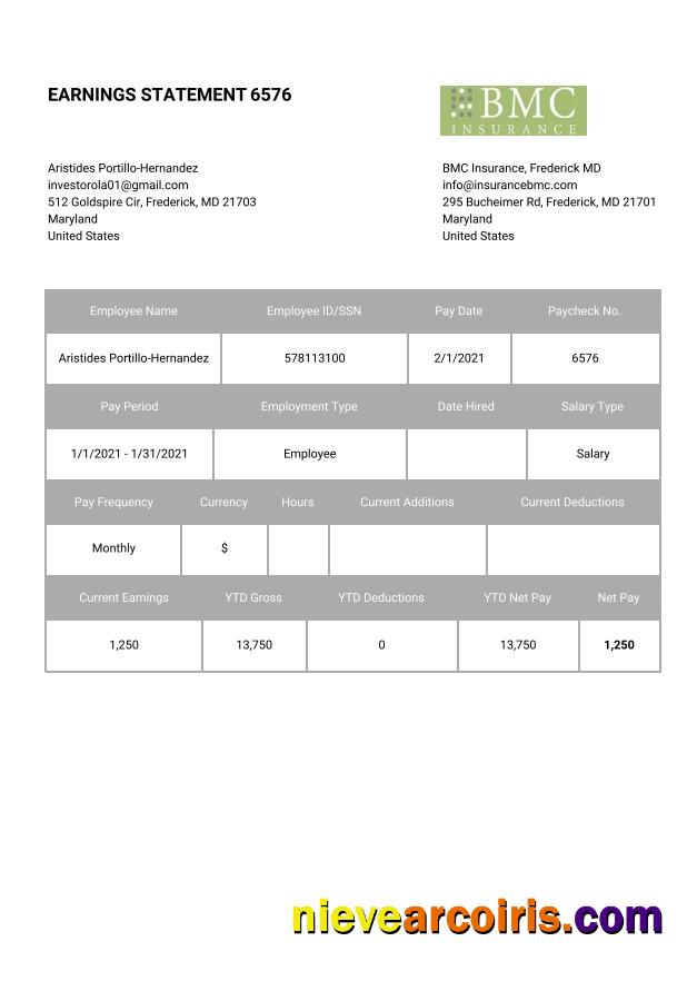 BMC Insurance Play Stub